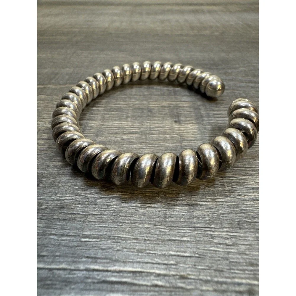 Amazing Vtg Artistic Sleek Sterling Silver Thick Twist 44.3 Gram Taxco Bracelet